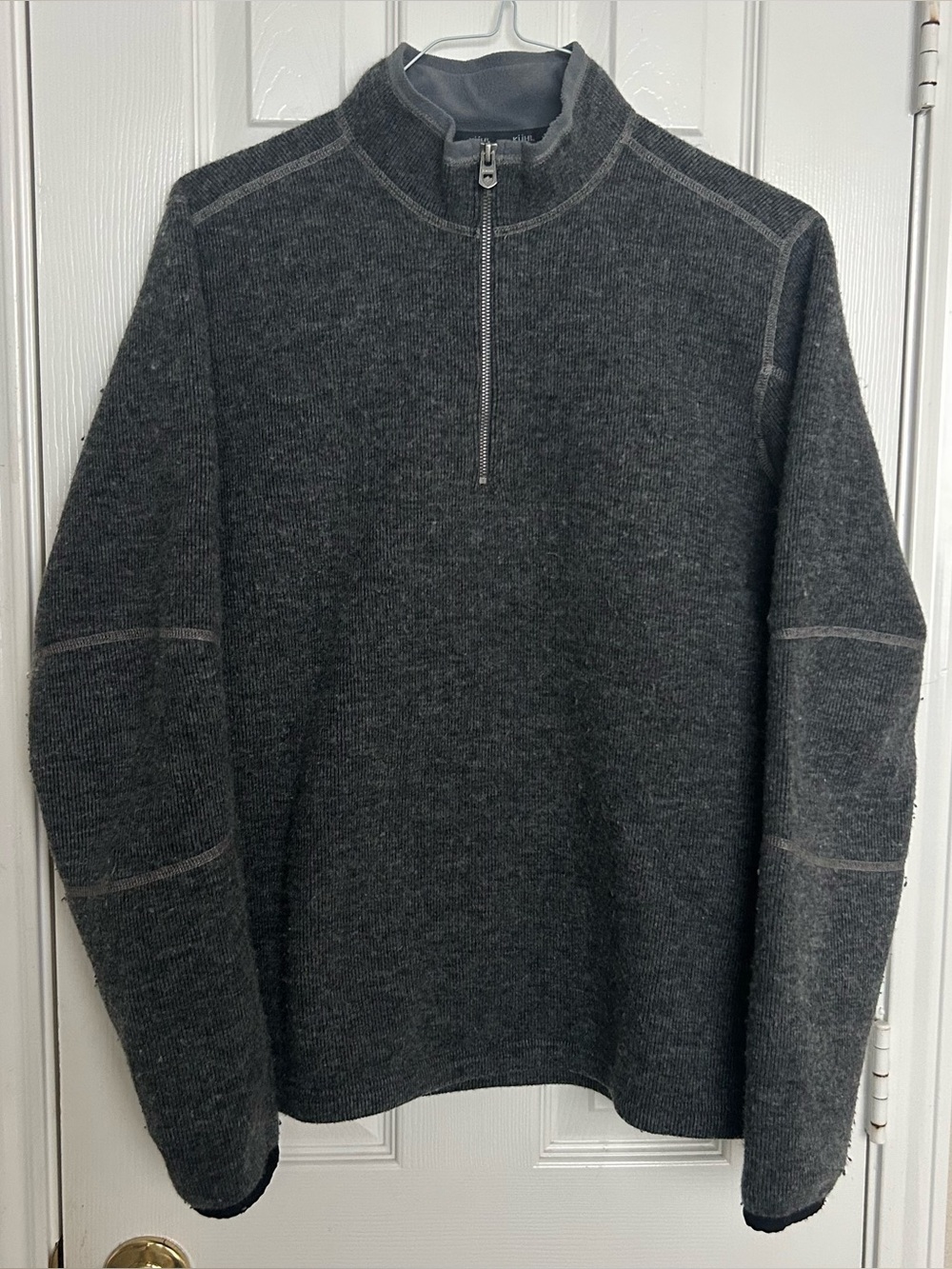 Kuhl Pullover Mens Small Gray Thermokore 1/4 Zip Long Sleeve Thermal Fleece Thor